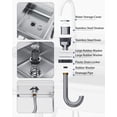 thumbnail image 3 of AECOJOY Stainless Steel Multifunctional Sink with Shelf – With Drawer and Water Pipe, Prep and Workbench for Home and Restaurant, 3 of 8