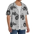 thumbnail image 4 of Fotbe Gray Tractor print Short Sleeve Button Down Shirts for Men Casual Summer Beach Wrinkle Free Shirt-XX-Large, 4 of 7