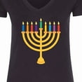 thumbnail image 4 of Inktastic Hanukkah Menorah Candles Women's V-Neck T-Shirt, 4 of 5