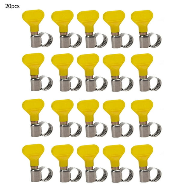 Langgg 20pcs Key Type Hose Clamp Garden Water Pipe Fuel Line Adjustable Stainless Steel Clip, 8-12mm