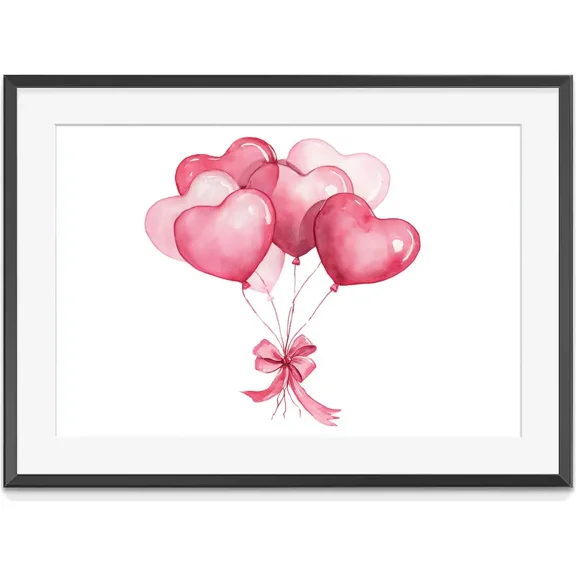 Valentine Day Hearts Clipart, Adorable Hearts, Valentine Printable Watercolor, Matte Canvas Stretched, Posters for Room Bedroom Living Room Bathroom Wall Decor, Posters & Art Prints, Gift.