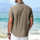 thumbnail image 5 of Ceisia Men's Solid Color Short Sleeve Linen-like Shirt Breathable Summer Beach Shirt with Chest PocketKhakiM Gifts, 5 of 8
