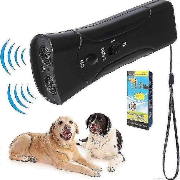 Ultrasonic Dog Barking Deterrent Anti Bark Device 3 in 1 Pet Training Tool Handheld Trainer