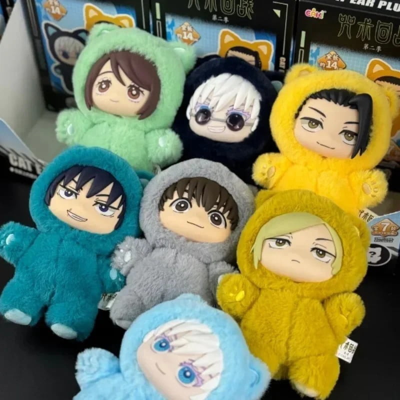 RjnShan JJK Plush Cat Ear Plush Series Collectible Blind Box (Random 1PC)