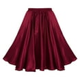 thumbnail image 3 of Alvivi Girls Long Full Circle Dance Skirt Gypsy Latin Spanish Flamenco Skirts Ballroom Dancewear Burgundy 11-12, 3 of 6