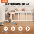 thumbnail image 3 of Puerta independiente para mascotas VEVOR de madera, 24 cm de alto x 80 cm de ancho, 4 paneles, 3 of 6
