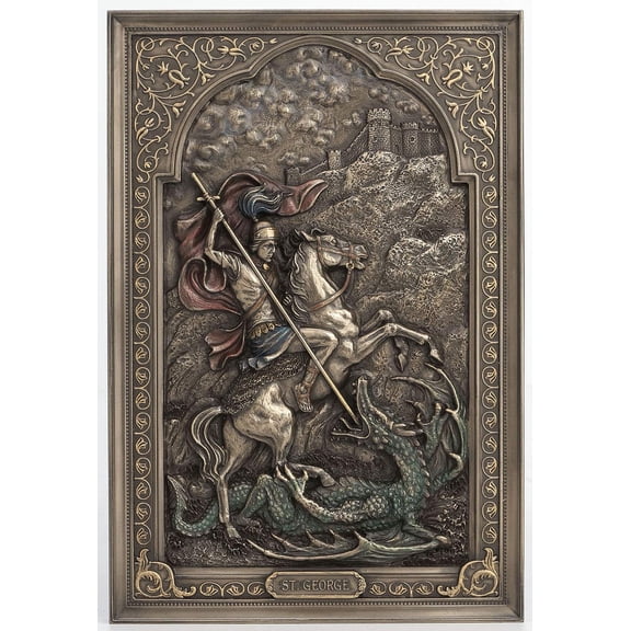 Veronese Design Saint George Dragon Slayer Wall Plaque