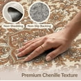 thumbnail image 6 of ODIKA 2'x3' Washable Throw Rug Ivory Distressed Tug Dense Allover Print Vintage Farmhouse Bathroom for Hallway, Study Room, Non-Slip Low Profile, Flatwoven, 6 of 7