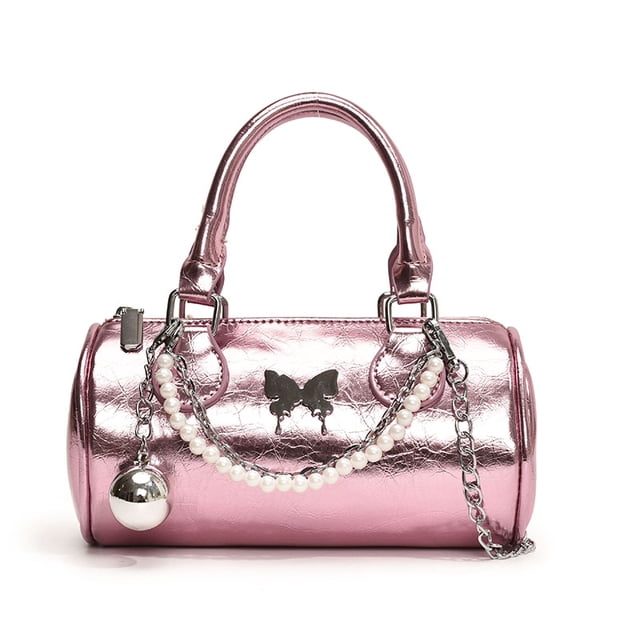 Bolso Con Asa Superior Barril en Forma Correa Cadena para Mujeres Y Niñas