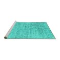 thumbnail image 2 of Ahgly Company Machine Washable Indoor Square Abstract Turquoise Blue Contemporary Area Rugs, 8' Square, 2 of 4