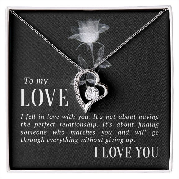 To My Love I Fell in Love Forever Necklace w Message Card