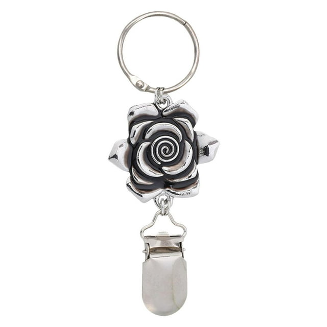 Clips para sombreros, bufandas y otros artículos. Clips para sujetar sombreros, mochilas, equipaje y gorras. Flor rosa