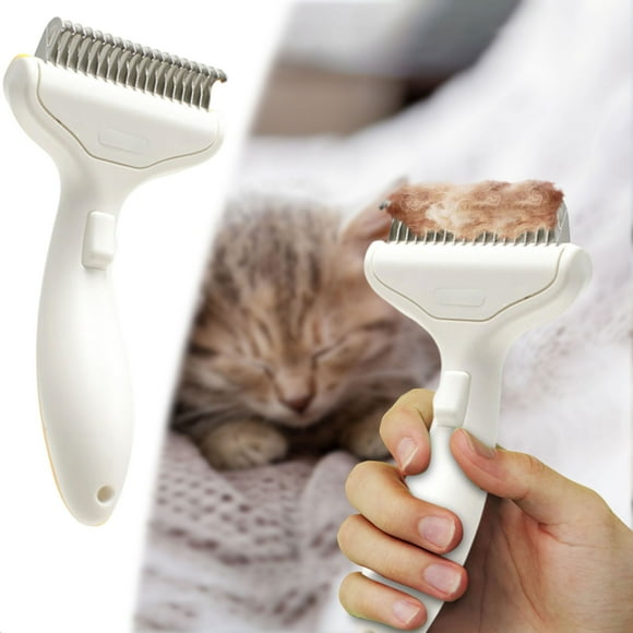 Self Cleaning Pet Grooming Brush Metal Comb for Detangling Long Matted Hair and Easy Undercoat Removal on Cats Dogs
