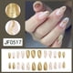 thumbnail image 3 of Parches de uñas de línea de brillo dorado para llevar uñas (24 piezas), brillo dorado brillante, hermosas uñas cortas, pegamento para uñas, parches de uñas en forma de gota femenina, uñas artificiale, 3 of 5