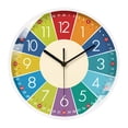 thumbnail image 2 of Eoperou Wall Clock Scientific Design Easy to Read Silent Non-Ticking - Battery Operated Colorful Clock Classroom Nursery Time Learn Tool, 2 of 8