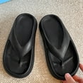 thumbnail image 4 of Slippers for Women,Summer Thick Sole Flip Flops Sandals For Outdoor Vacation Beach Travel Comfortable Toe Post On Slippers,Womens Slippers,Black,8, 4 of 7
