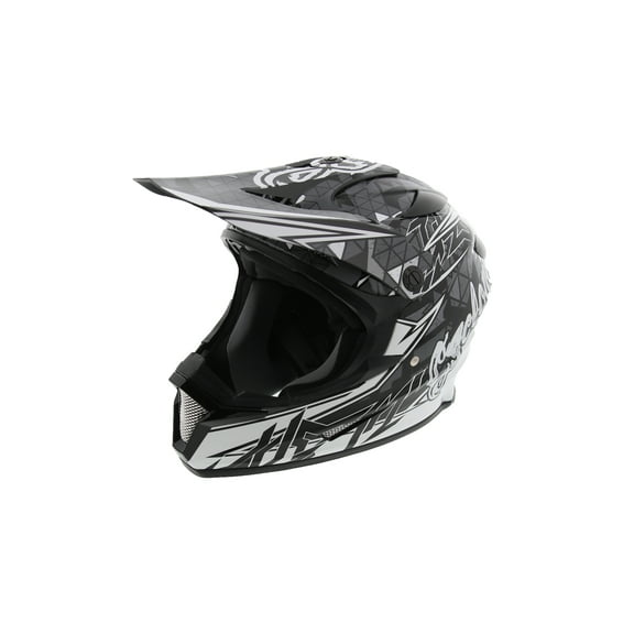 Cyclone ATV MX Dirt Bike Off-Road Helmet DOT/ECE Approved - Black/White - Large