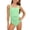 A-Light Green214, variant on OSOLU One Piece Swimsuit Girls Athletic Swimwear Wide Straps Pleated Solid Color Full Coverage Bathing Suit For Kids Teens 6-16Y Comfy Beachwear