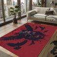 thumbnail image 2 of Vking Raven Skull Area Rug Rugs for Living Room Bedroom, Skull Rugs for Living Room Bedroom, Gothic Carpet, Washable Non Slip Soft Low Pile Indoor Area Rug & Room Decor, 2 of 7