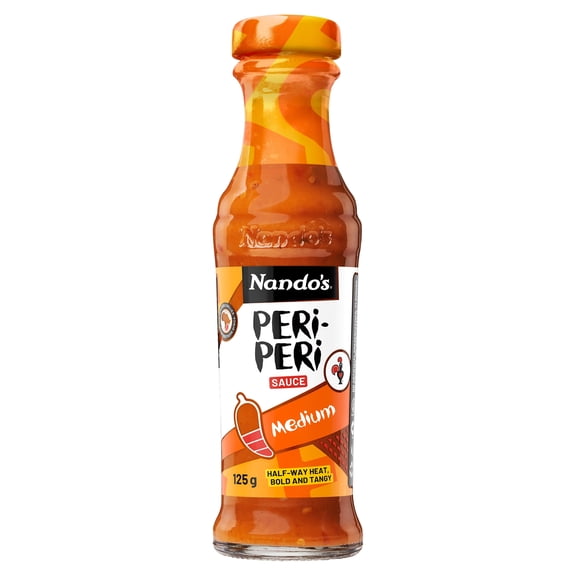 Nandos Medium Peri Peri Sauce 125G, Imported from Britain