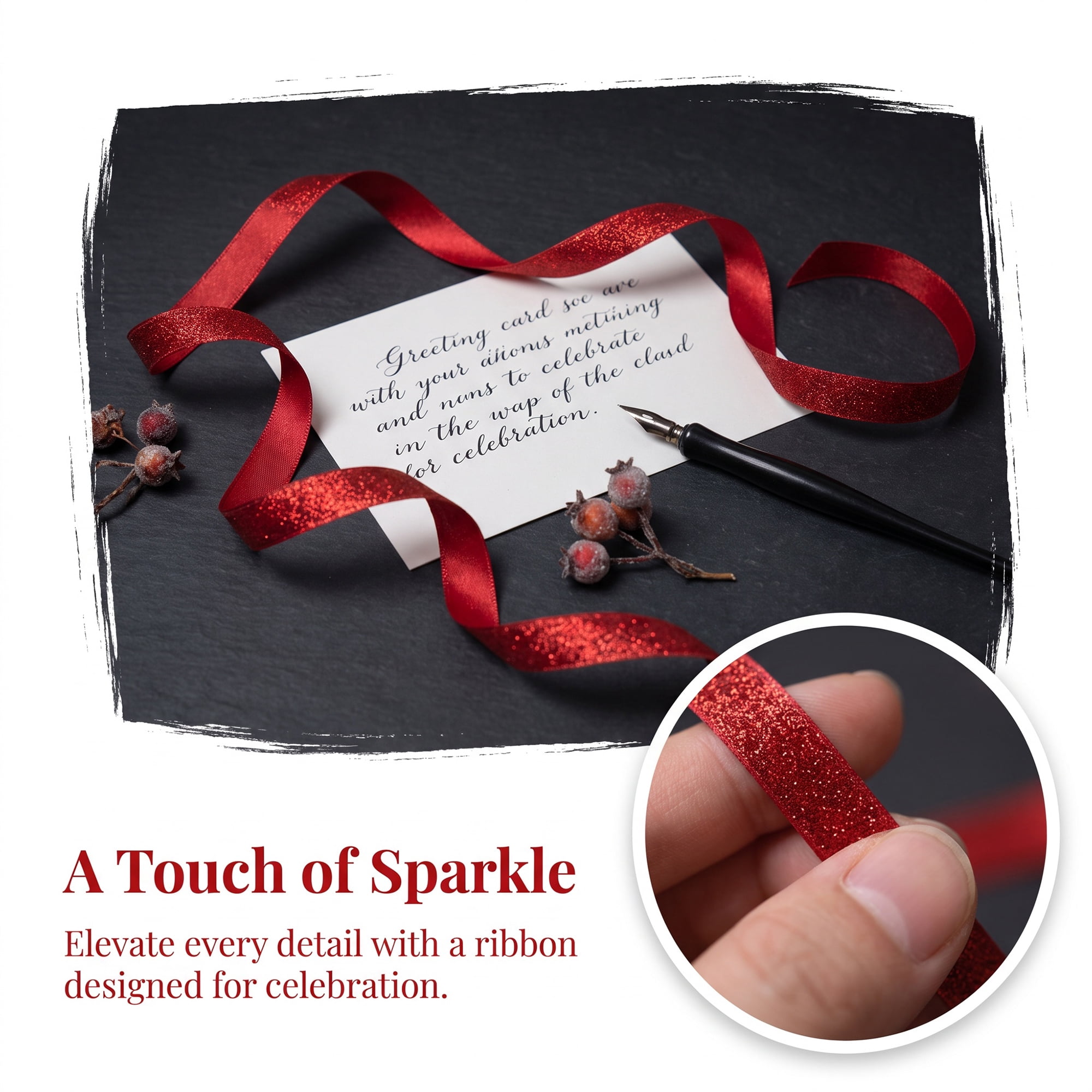 Unique Bargains Structural Woven Edge Trim Decorative Ribbon for Gift Wrapping Red