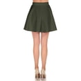 thumbnail image 5 of Simply Ravishing Women's Basic Versatile Stretchy Flared Casual Mini Skater Skirt (Size: XS-3X), X-Small, Olive, 5 of 5