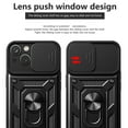 thumbnail image 2 of Allytech Case for iPhone 13, iPhone 13 Case with Slide Lens Cover, [Rotated Ring Kickstand] Heavy Duty [Military Grade Protection] Silicone Shockproof Rugged Case - Black, 2 of 10