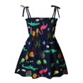thumbnail image 4 of Baby Girls' Floral Dress Lightweight Sundress Print Strappy Summer Dress With Adjustable Ties For Beach & Casual Outfits &W07Blue 18-24 Months, 4 of 4