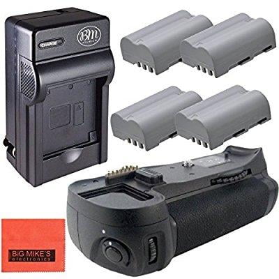 battery grip kit for nikon d300 d300s d700 digital slr camera includes qty 4 replacement en el3e batteries rapid ac dc battery charger vertical