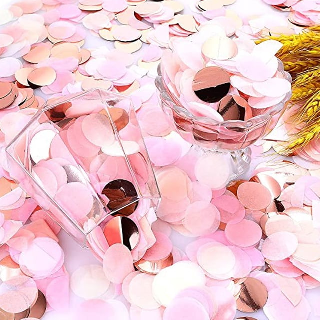 Langgg Mixing color wedding with scattered round paper scraps