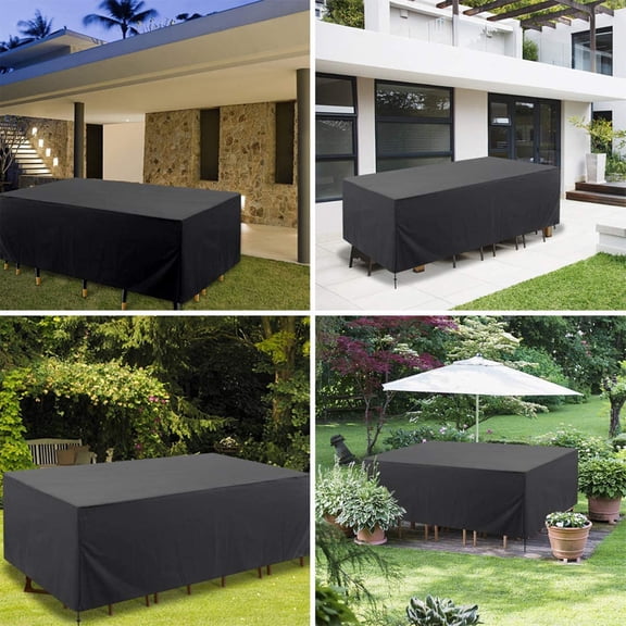 PONPRNGY Patio Furniture Cover Outdoor, Waterproof Rectangular Patio Table Chair Sofa Cover, All Weather Oxford Tear-Resistant Material Windproof Buckles