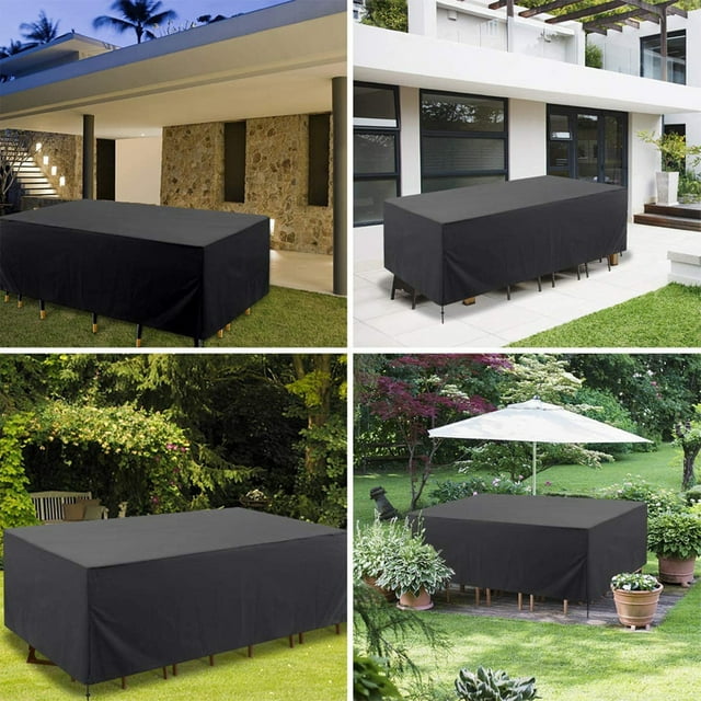 Dianli Housses de Meubles d'Extérieur Housses de Patio Housses Carrées pour Table et Chaises d'Extérieur pour Tables et Chaises Résistantes à la Décoloration Coupe-Vent Protection UV Housses de Patio