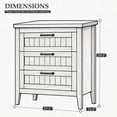 thumbnail image 6 of Modern White Bedside Table with LED Light & Charging Station - 3 Drawer Dresser for Bedroom Storage - Ample Wooden Chest - White, Three Drawer Cabinet, 6 of 6