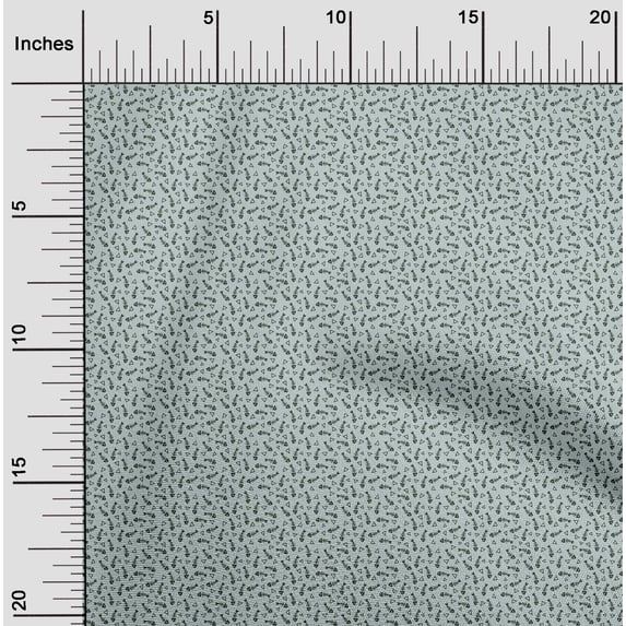 oneOone Silk Tabby Fabric Waves|Fish Skeleton & Triangle Geometric Print Fabric by Yard 42 Inch Wide
