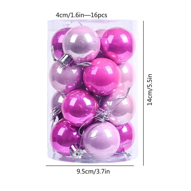 Juego de 16 Adornos Navideños de Bolas Nevadas | 4 Cm de Diámetro | Hebilla Metálica y Cuerda para Colgar | Material Plástico | Decoración Versátil para Árbol, Puertas y Paredes | Decoración Festiva