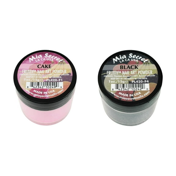 Mia Secret - Fruity Nail Art Powder- Cake   Fruity Nail Art Powder- Black (1 oz. each) - Combo