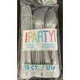 thumbnail image 2 of Unique Industries 39506 NEW Silver Plastic Silverware Set for 6 Guests (18 Pieces), 2 of 3