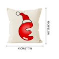 thumbnail image 3 of XWSHYW Almohadas y Fundas Funda de Almohada Navideña con 26 Letras, Funda de Almohada Decorativa para Sofá de Vacaciones, Funda de Cojín Estampada de Lino con Borde, 3 of 5