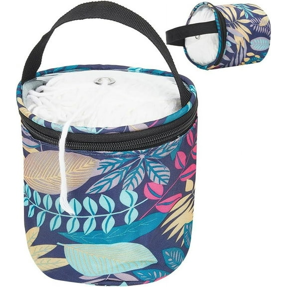 Mini Yarn Storage Bags Leaf Small Yarn Bag with Holes Portable Yarn Storage Case Mini Project Organizer Crochet Thread Sewing Accessories for Carry Crochet Hooks Skein Yarn