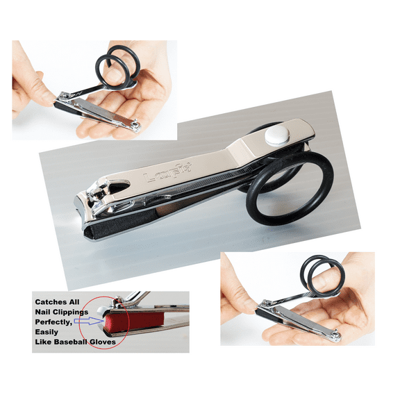 ComfoHandling Finger & Toenail Nail Clipper with Thumb Grip Ring, Clipping Catcher, Nail File, Sharp Cutting, Black 1 count