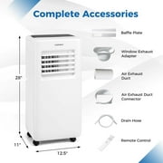 Costway 8000 BTU 5000 BTU (8000BTU ASHRAE) 250 sq ft Portable Air Conditioner with Fan and Humidifier, White
