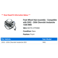 thumbnail image 2 of Front Wheel Hub Assembly - Compatible with 2002 - 2006 Chevy Avalanche 1500 RWD 2003 2004 2005, 2 of 2