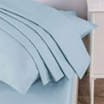 thumbnail image 6 of DaDa Bedding Soothing SeaFoam Sky Blue Cotton Fitted Bed Sheet w/Pillow Cases (JHW604), 6 of 9