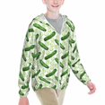 thumbnail image 2 of Cauagu Green Cucumber1 Print Sun Protection Jacket for Teen,Full-Zipper Long Sleeve Sun Shirts with Pockets UV Hoodie Shirts Outdoor Athletic Jacket-X-Large, 2 of 7