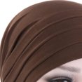 thumbnail image 3 of Bangcool Turban Cap Pleated Simple Solid Color Elastic Beanie Hat Slouchy Hat for Women, 3 of 6