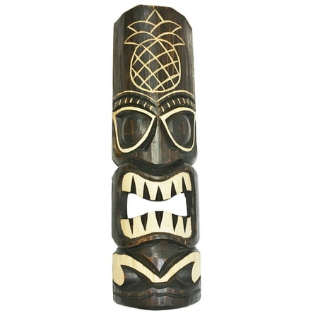 Backyard X-Scapes 20 in. Tiki Mask Hawaiian Pineapple Tropical Wood Wall Décor