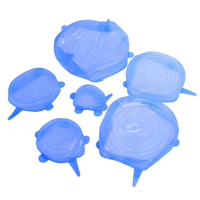 Couvercle de Stockage des Aliments, Couvercle de Scellement des Aliments 6Pcs pour la Cuisine pour Réfrigérateur Bleu