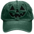 thumbnail image 3 of SYMOID Embroidered Pumpkin Face Dad Hat, Washed Cotton Adjustable Baseball Cap for Men Women Green Hats,Size Free Size, 3 of 6