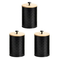 Esquirla 3 Pieces Coffee Tea Sugar Container Kitchen Canister Set for Tea Candy Flour black