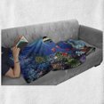 thumbnail image 6 of Underwater Soft Flannel Fleece Throw Blanket, Tropical Undersea Colorful Fishes Swimming in the Ocean Coral Reefs Image, Cozy Plush for Indoor and Outdoor Use, 60" x 80", Blue, by Ambesonne, 6 of 6
